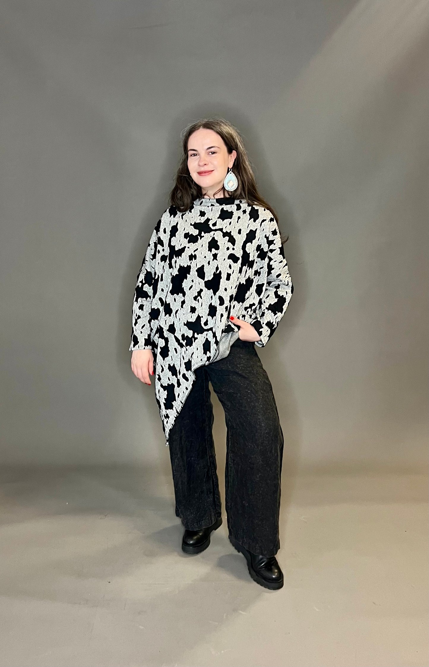ID Clothing A-Symmetric Patterned Top