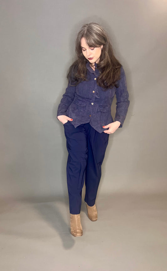 Eira Fitted Jacket with Lace Collar Detail