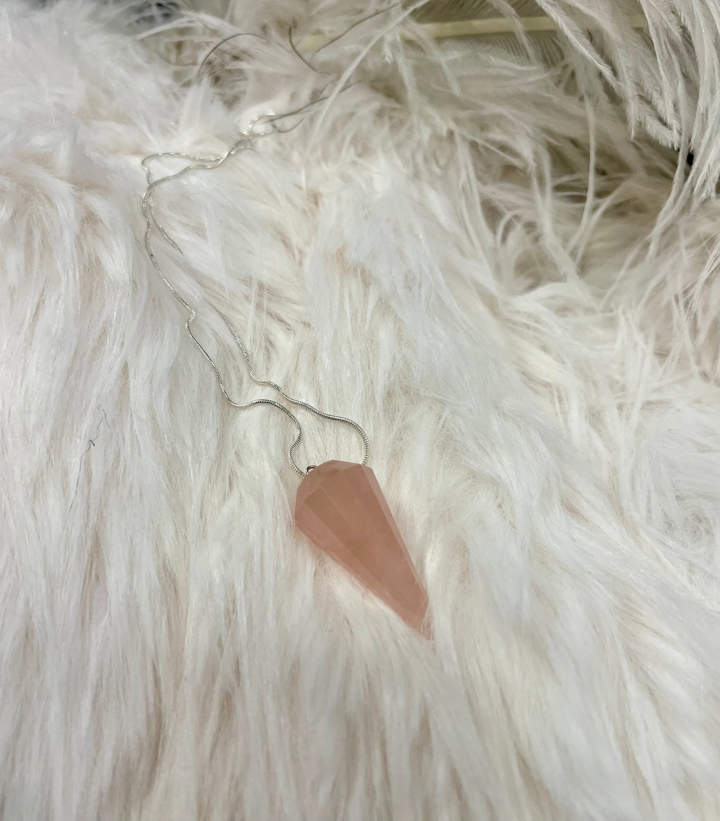 Rose Quartz Pendulum Pendants by Gill M (sizes available)