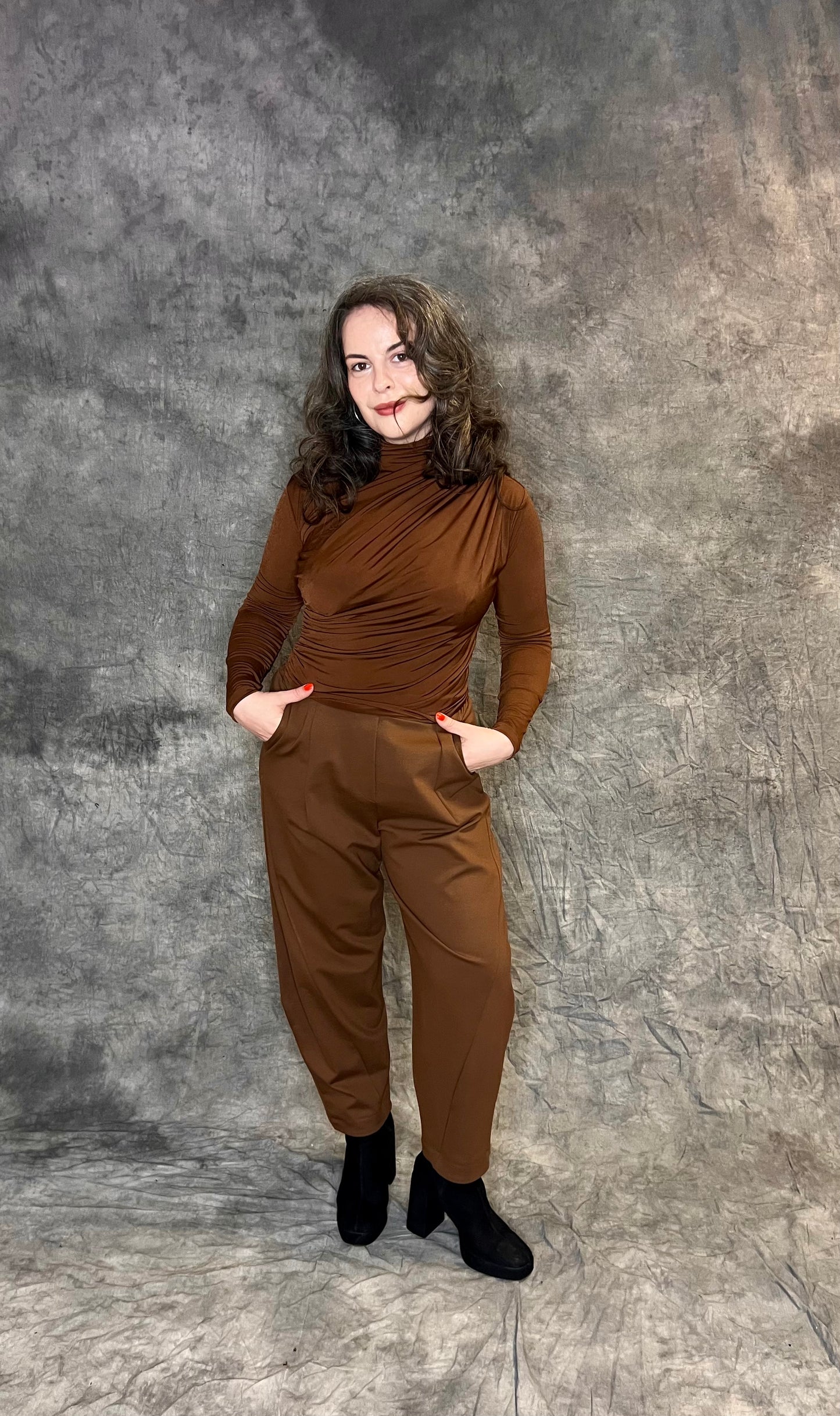 Made In Italy Ruched Basic Tee