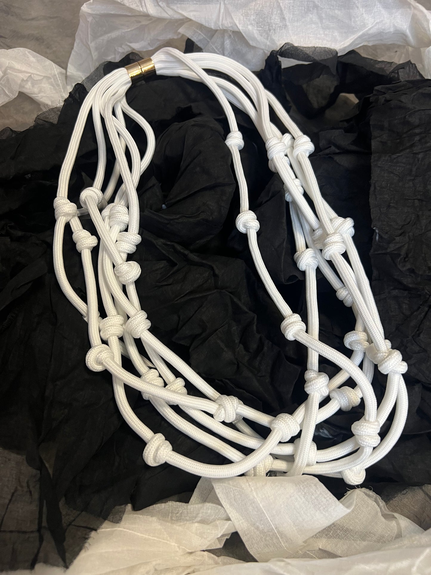 Provocation White Layered Rope Necklace