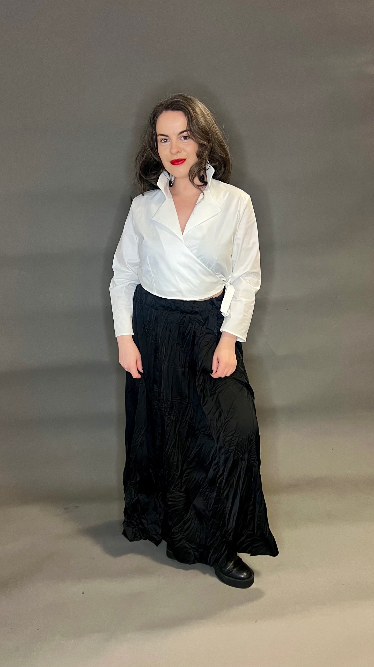 Belle & Bracken Wrap Top in White (Short Length)