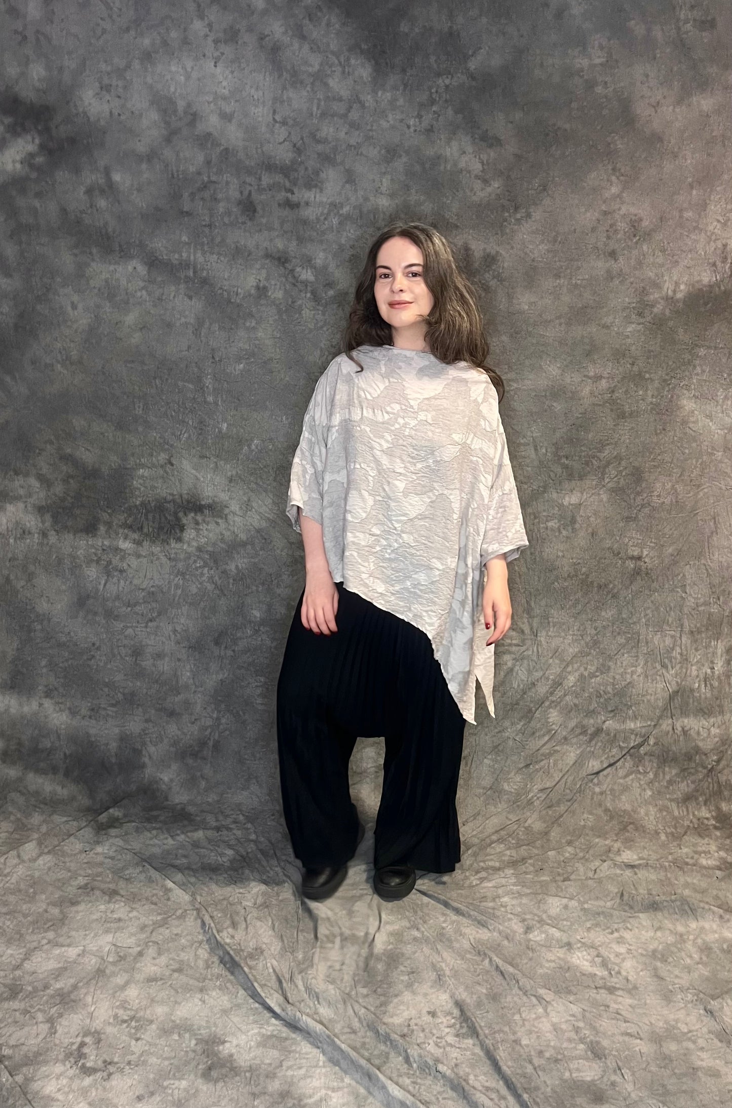 ID Clothing Textured Fabric A-Symmetric Top (colour options available)