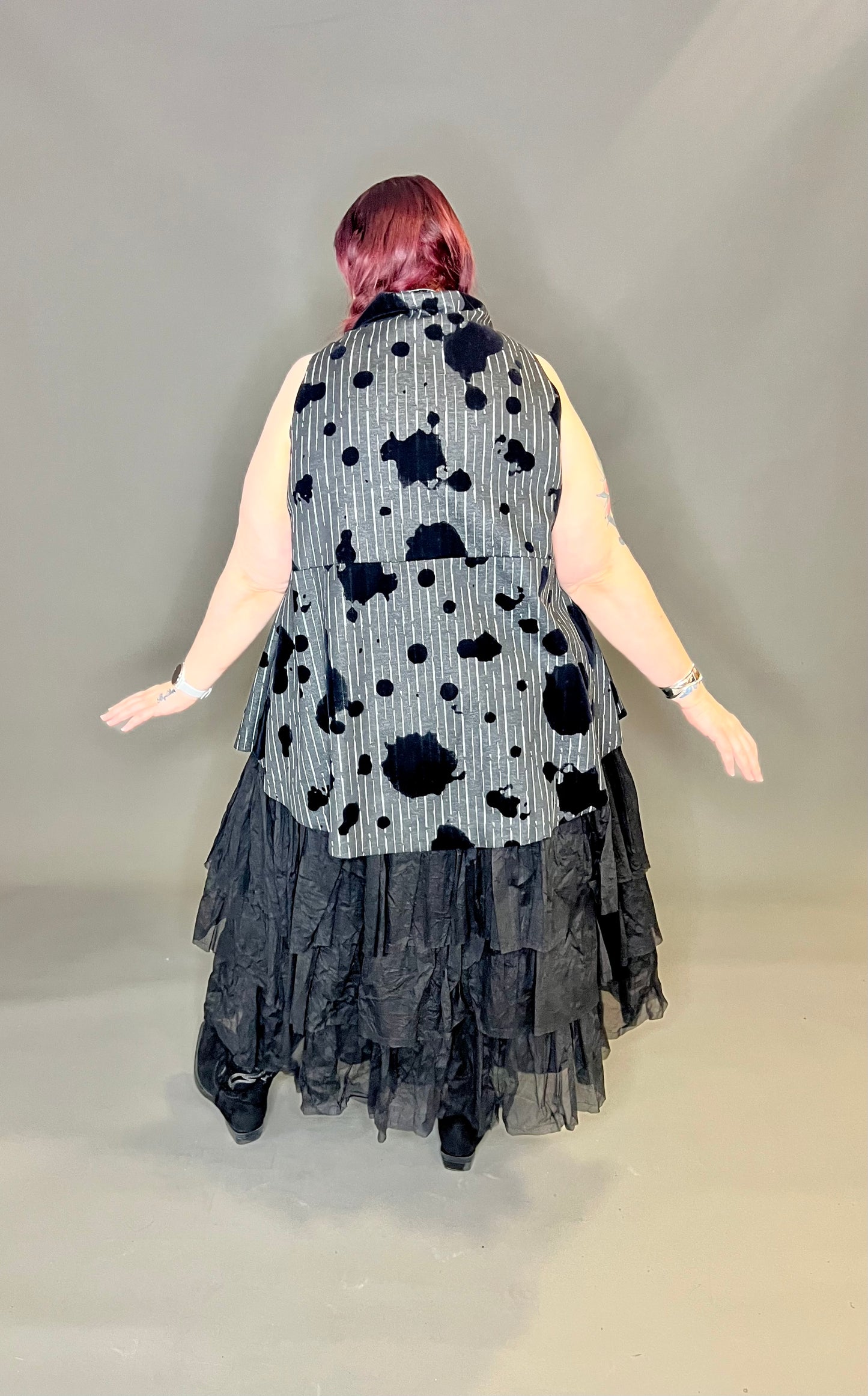 ID Clothing Black and Striped Over Top