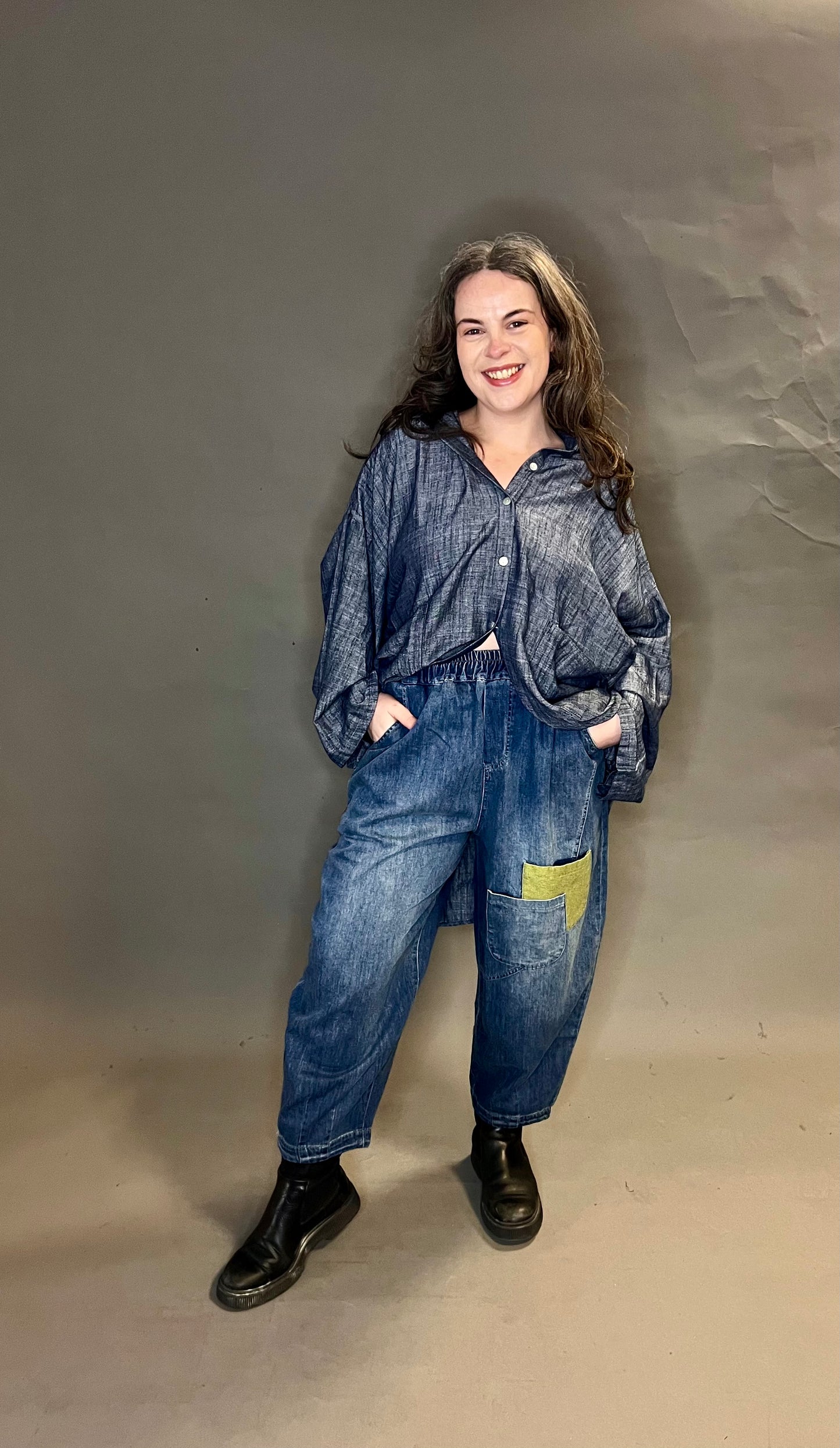 Bella Blue Lime Pocket Jean