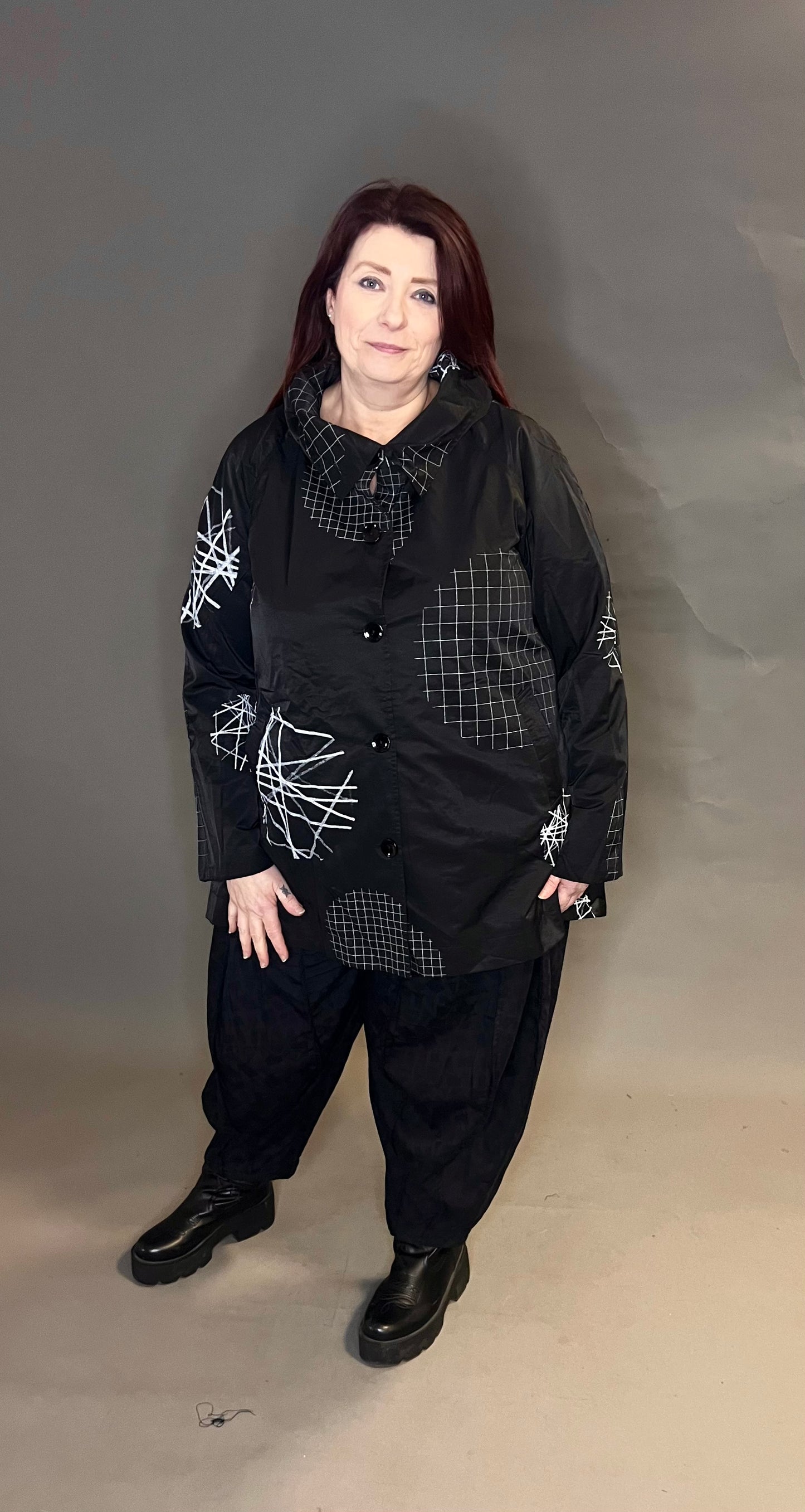 Bella Blue High Neck Button Up Jacket