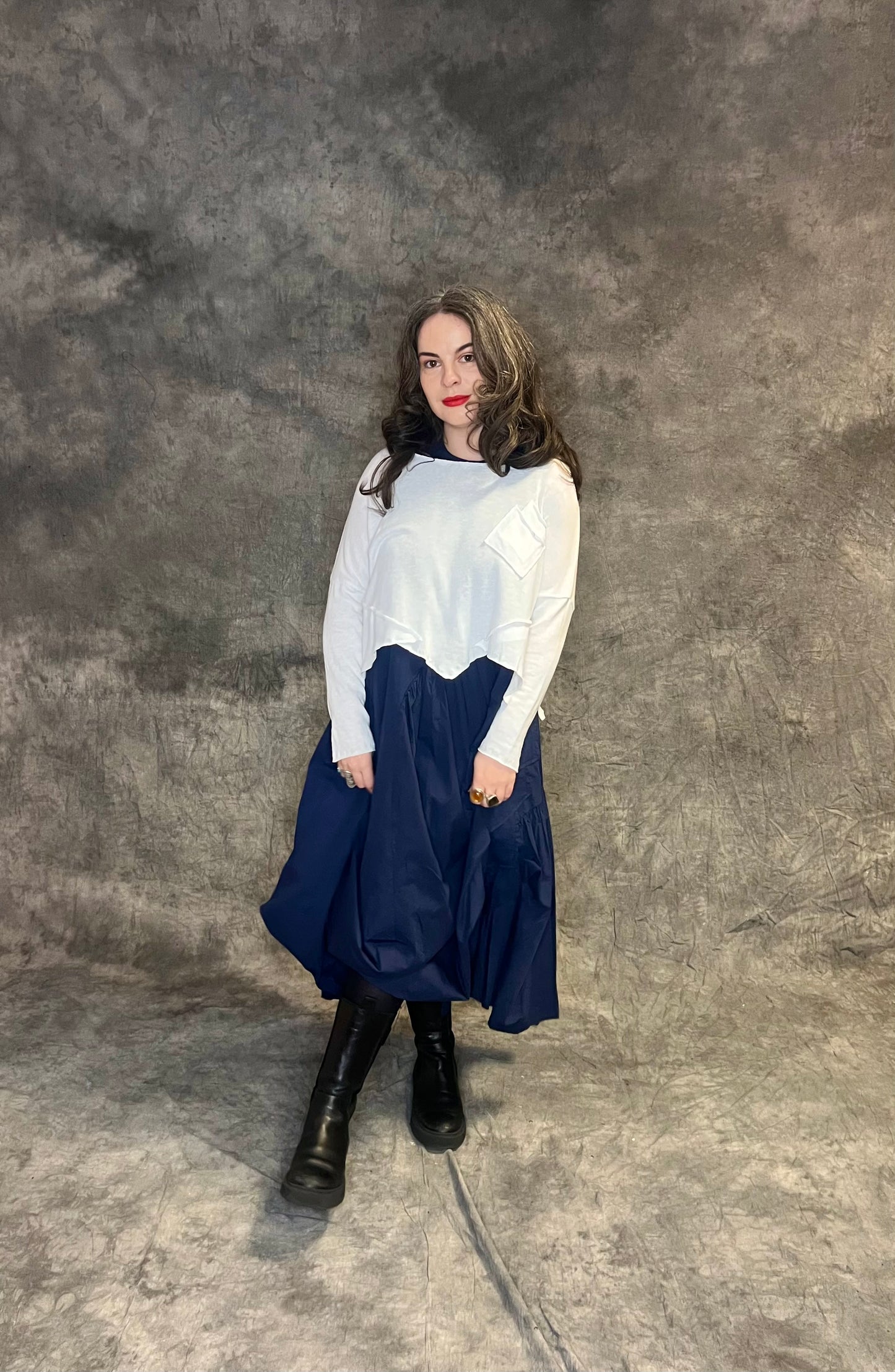 Provocation Uneven Hem Cropped Fine Knit (colour options available)