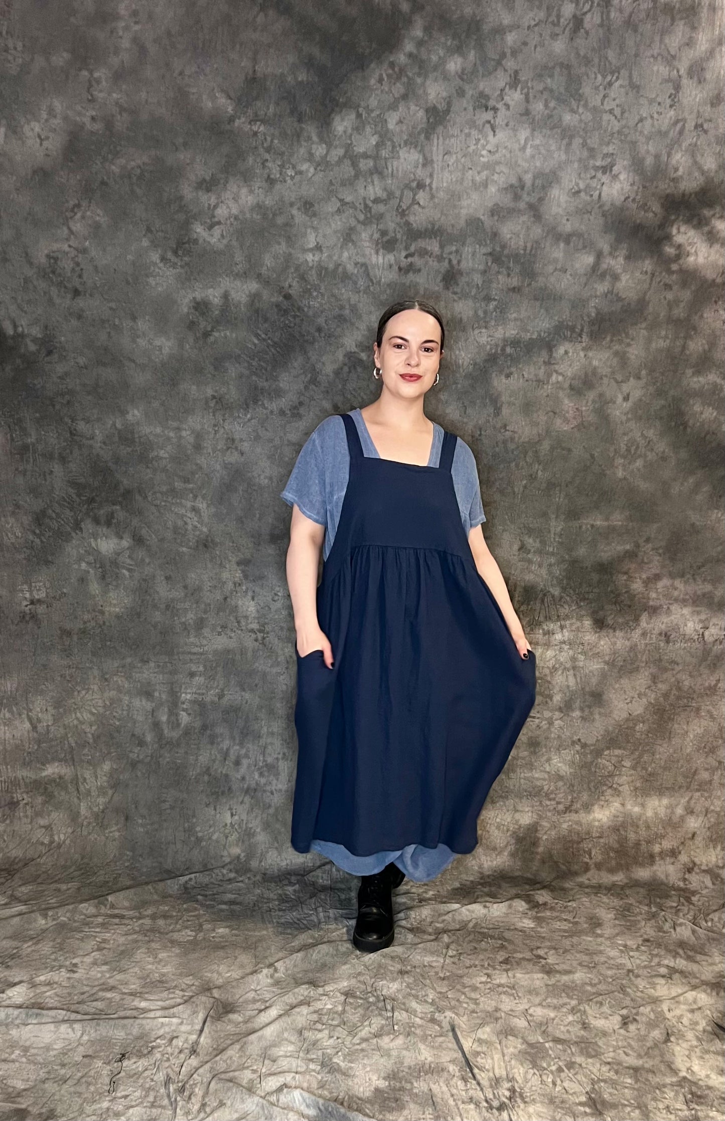 Made In Italy Pinafore with Pockets (colour options available)