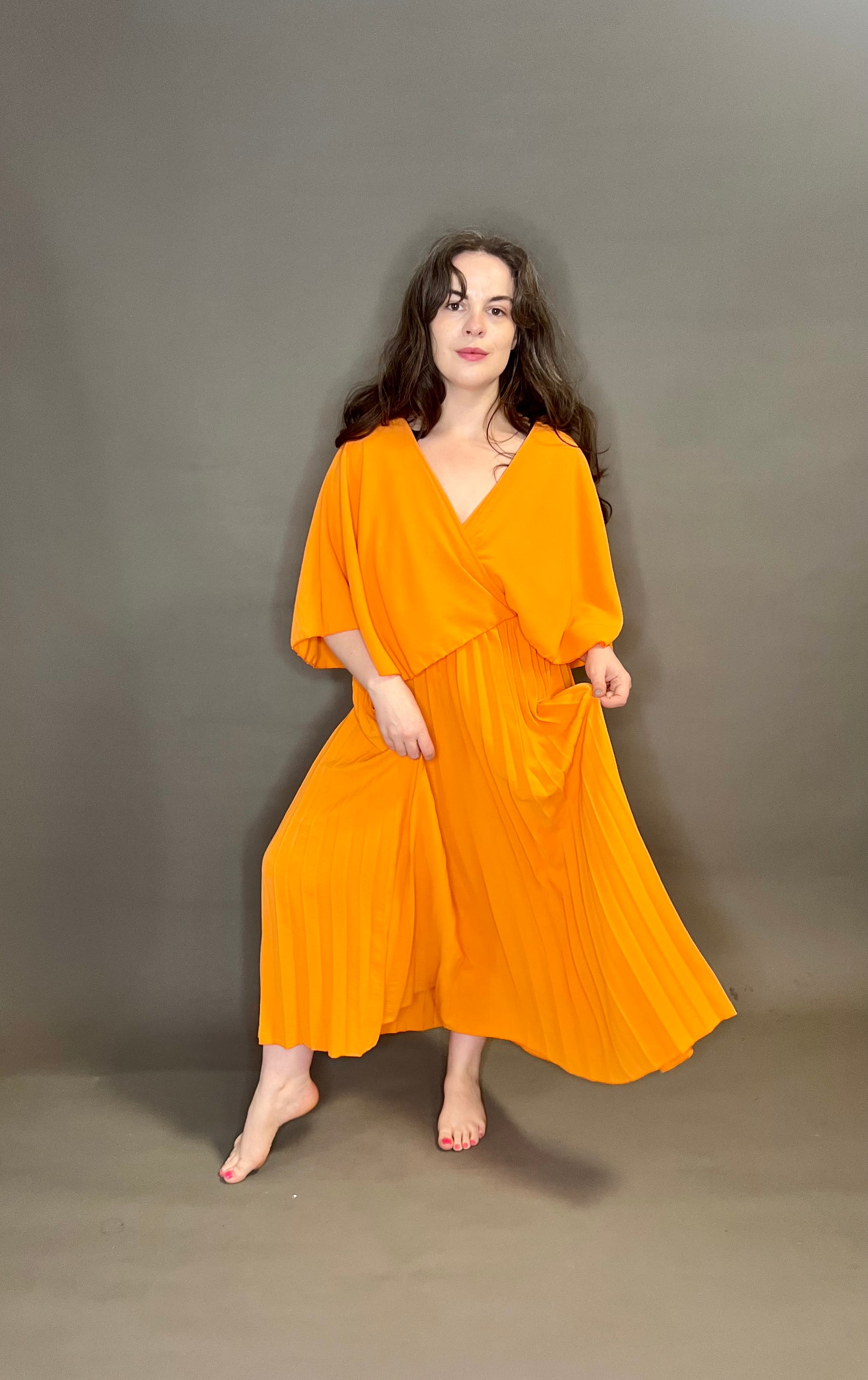 Love My Fashions Pleated Shawl Dress