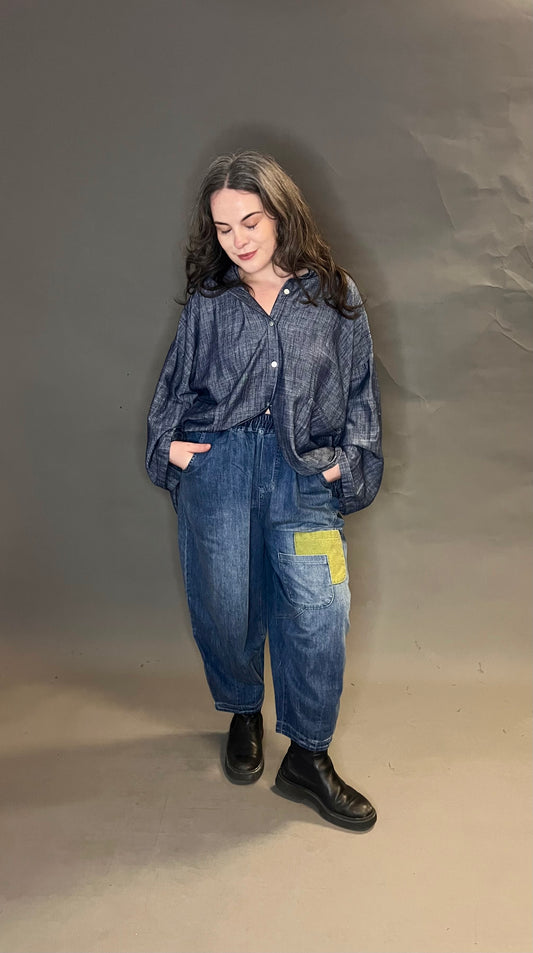 Bella Blue Lime Pocket Jean