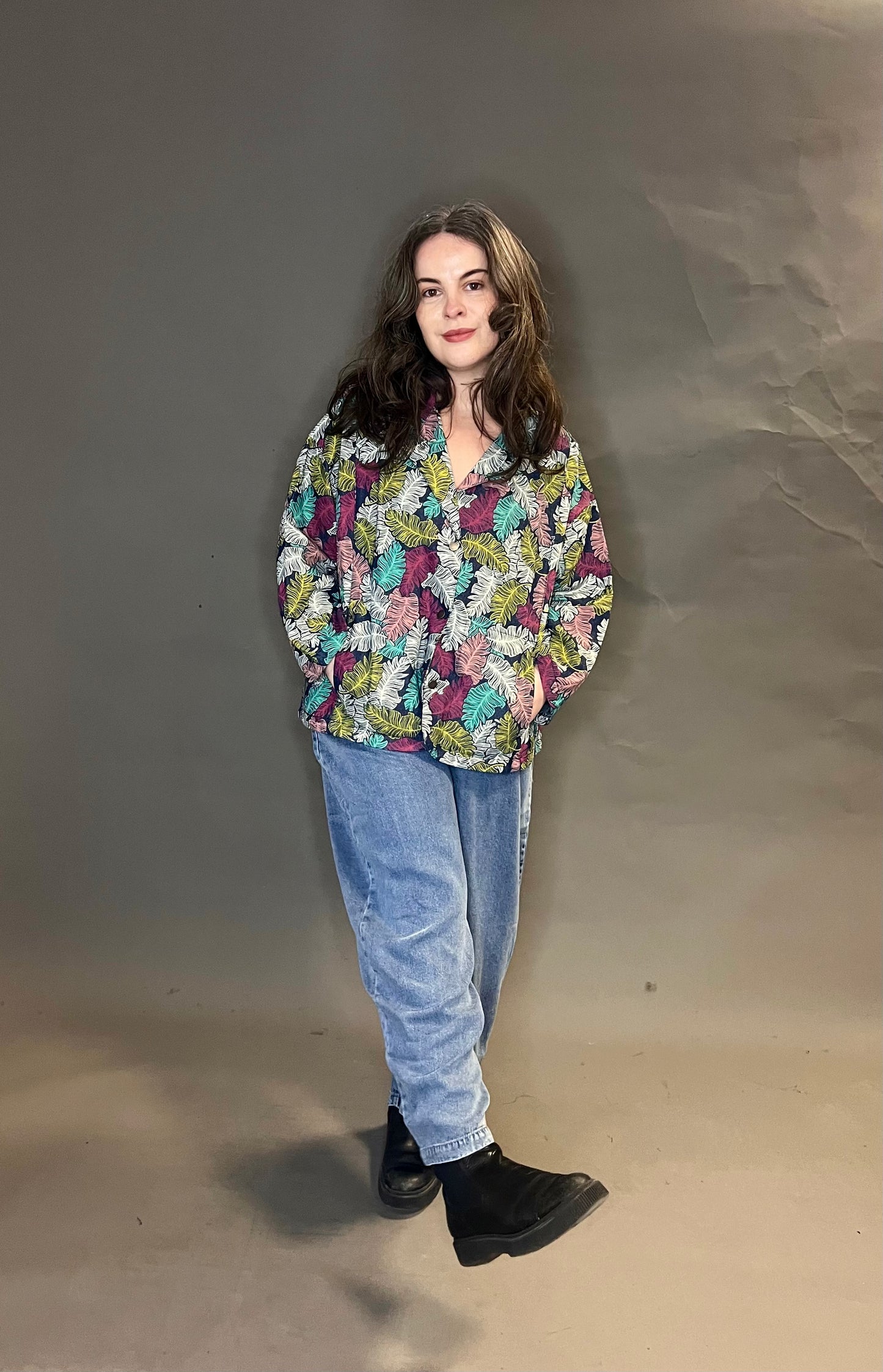 Bella Blue Leaf Print Jacket