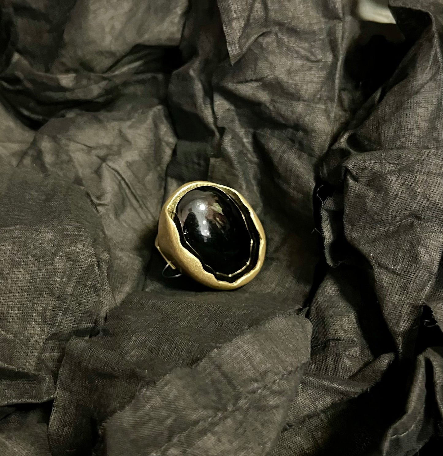 Provocation Large Black Oval Ring