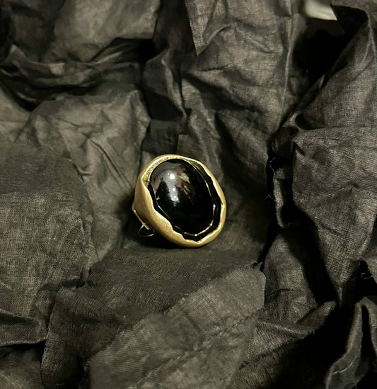Provocation Large Black Oval Ring