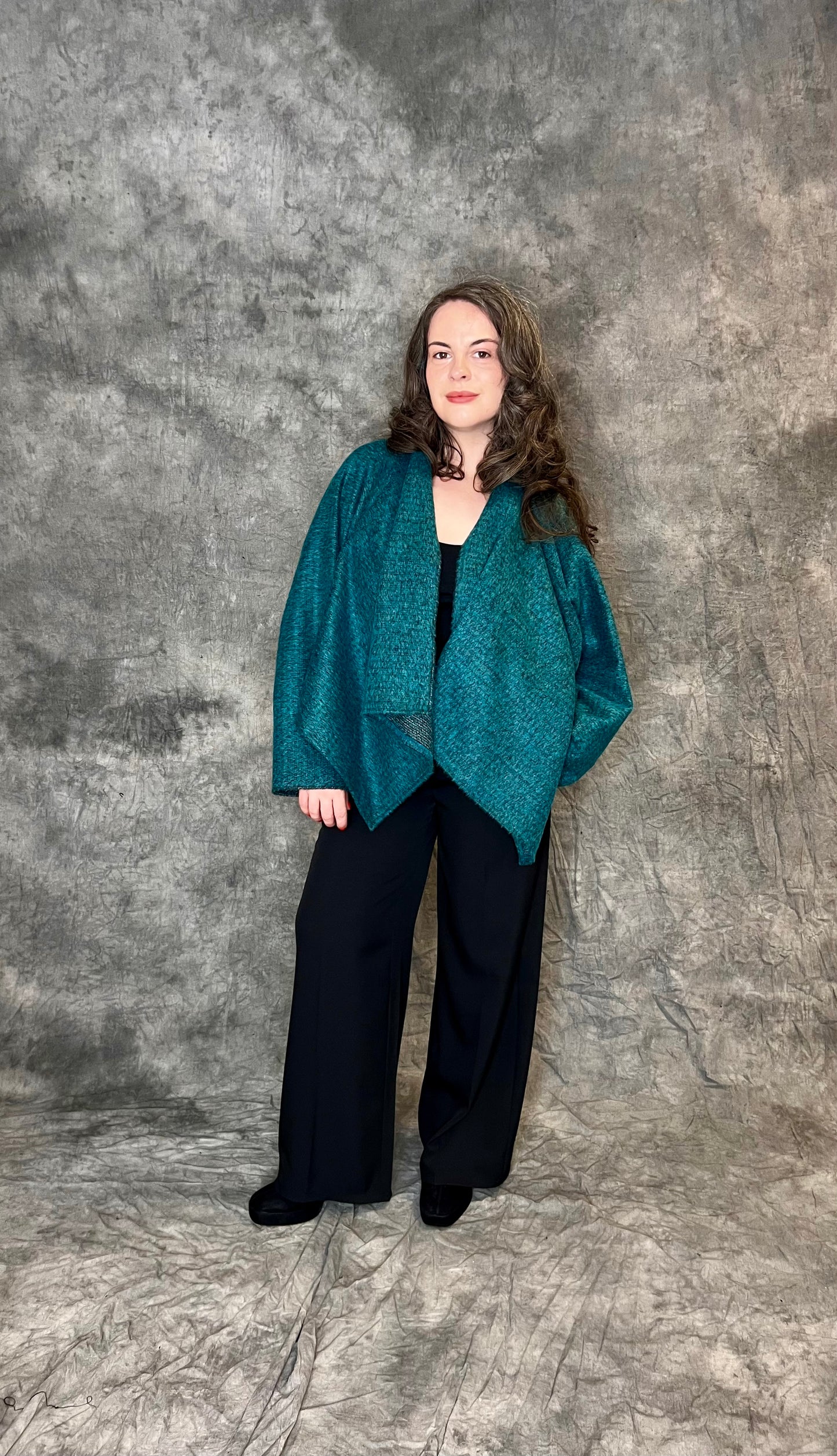 Terry Macey Tokyo Jacket in Turquoise Wool