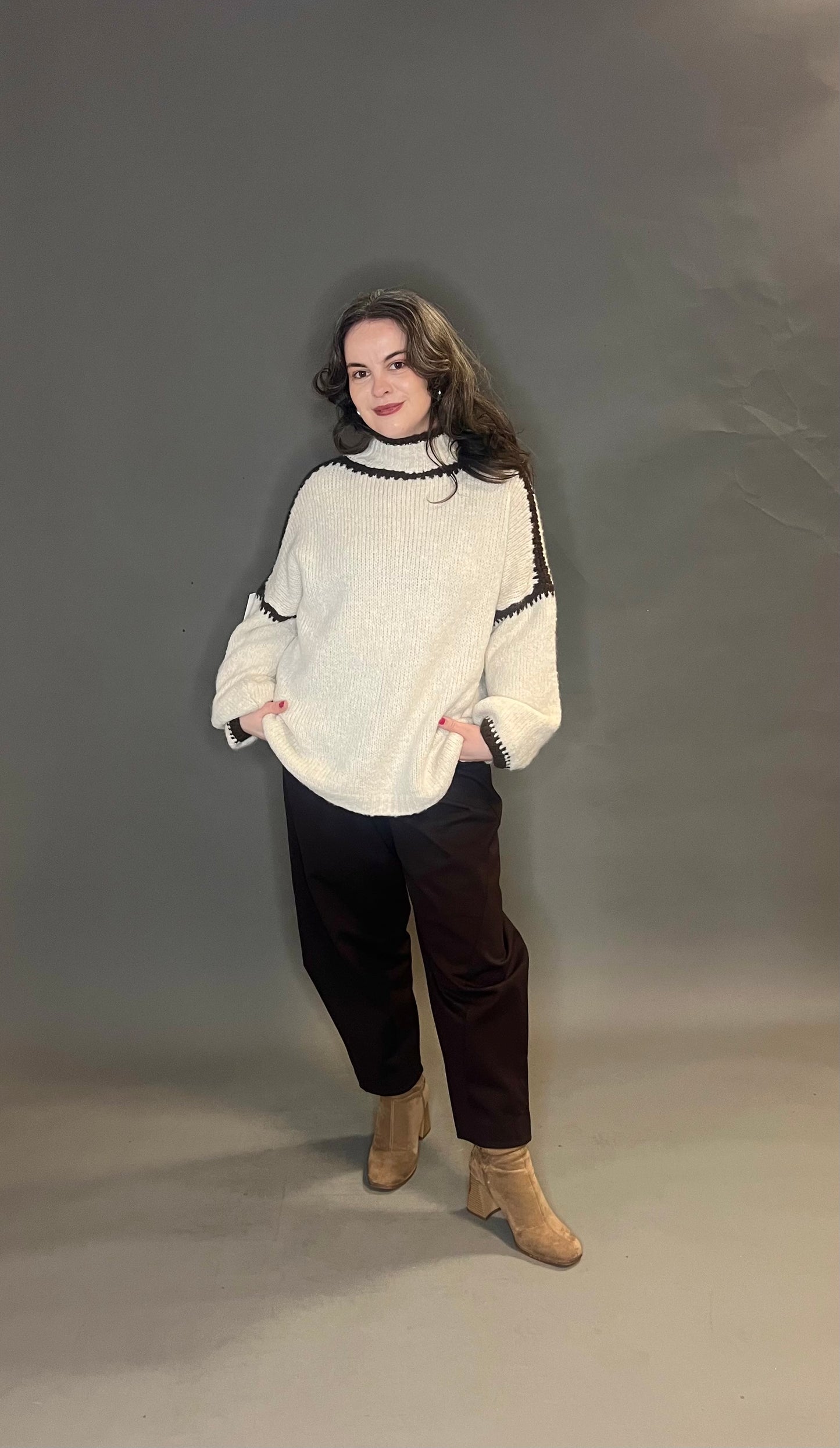 Made In Italy Blanket Stitch Chunky Knit (colour options available)