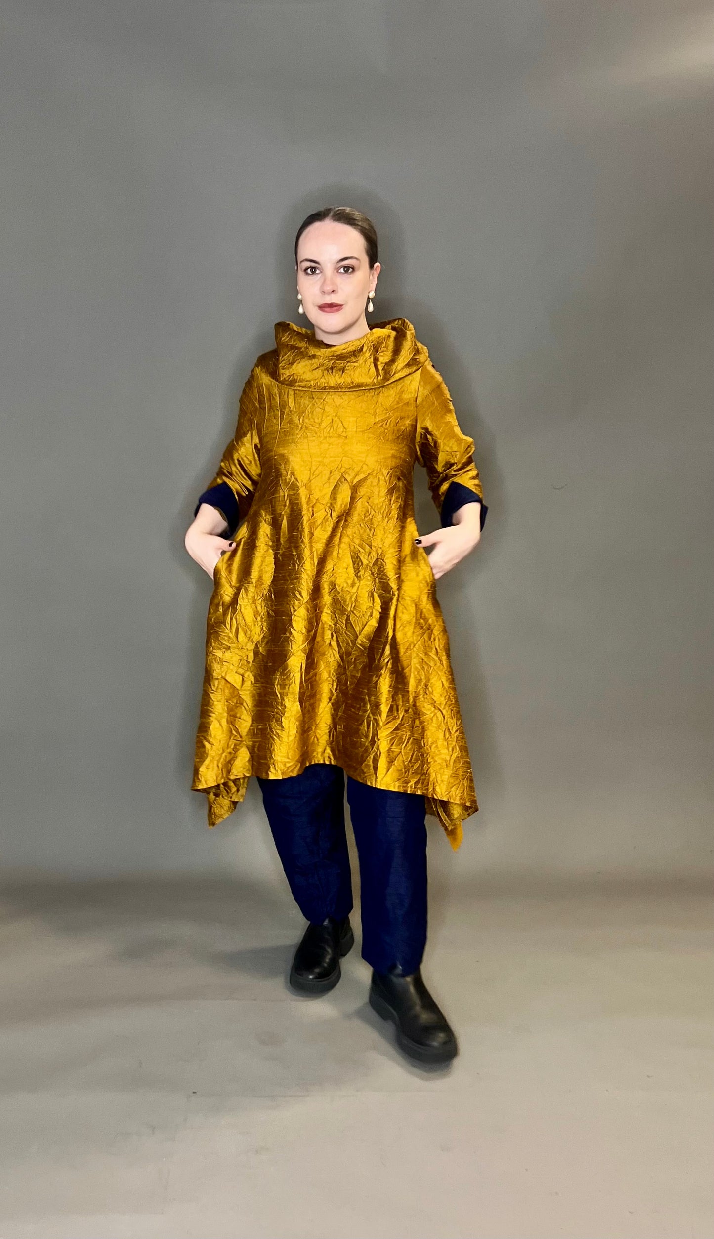 Terry Macey Paris Tunic in Gold Silk