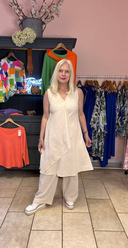 Out Of Xile Natural Sleeveless Drape Tunic