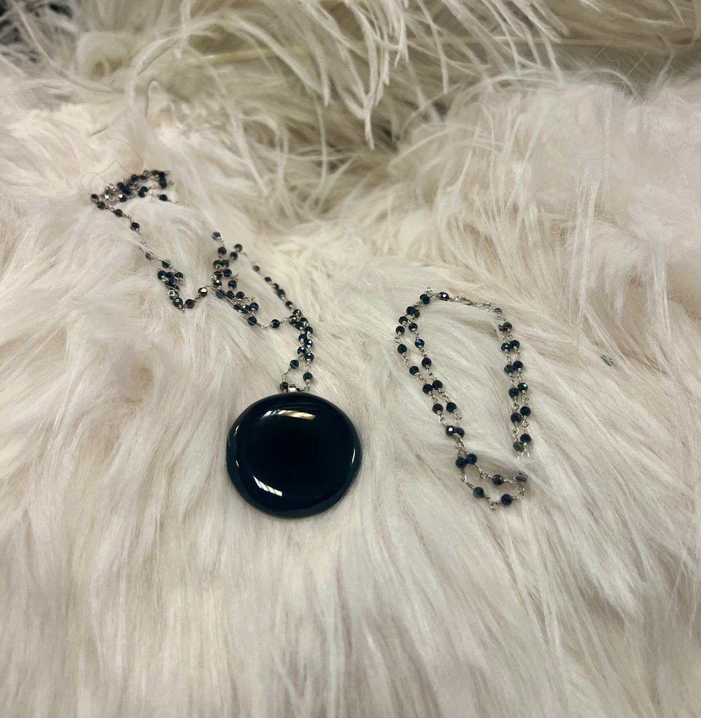 Black Obsidian Jewellery Set by Gill M