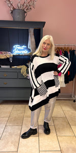 Cover Up Black and White Striped Tunic