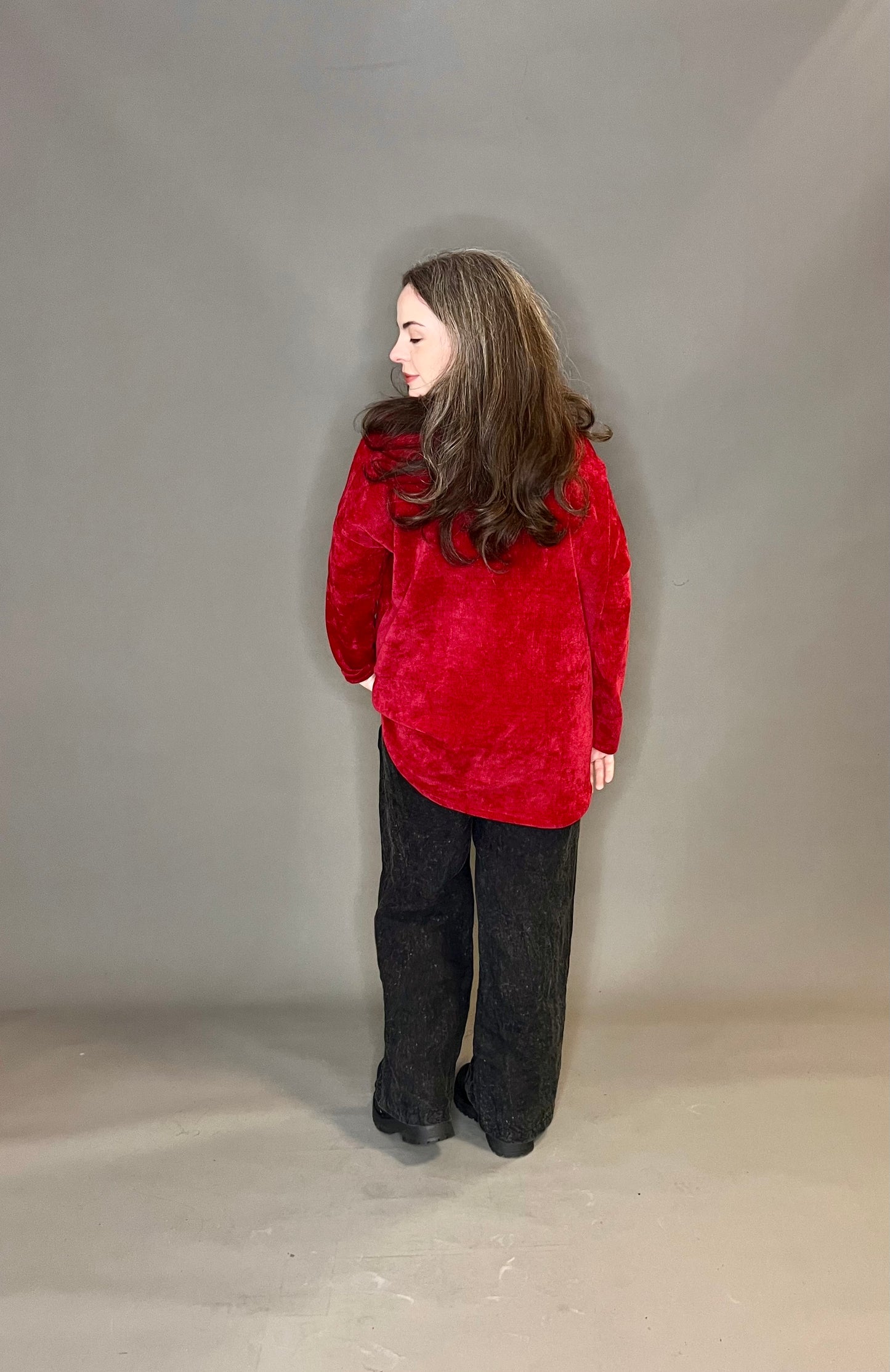 Made in Italy Velour Basic Tops (colour options available)
