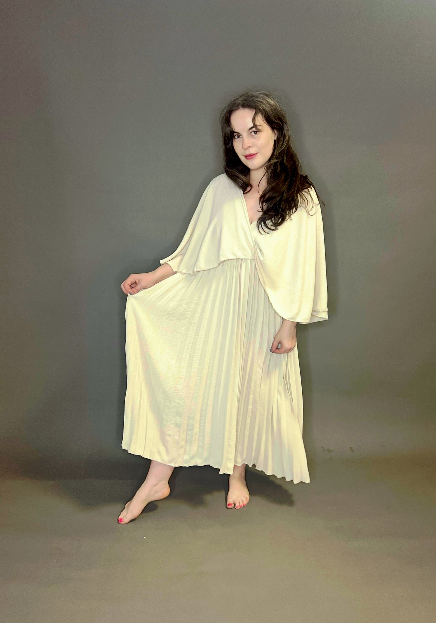Love My Fashions Pleated Shawl Dress