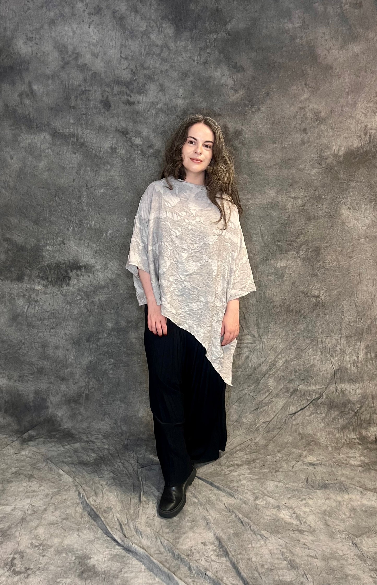 ID Clothing Textured Fabric A-Symmetric Top (colour options available)