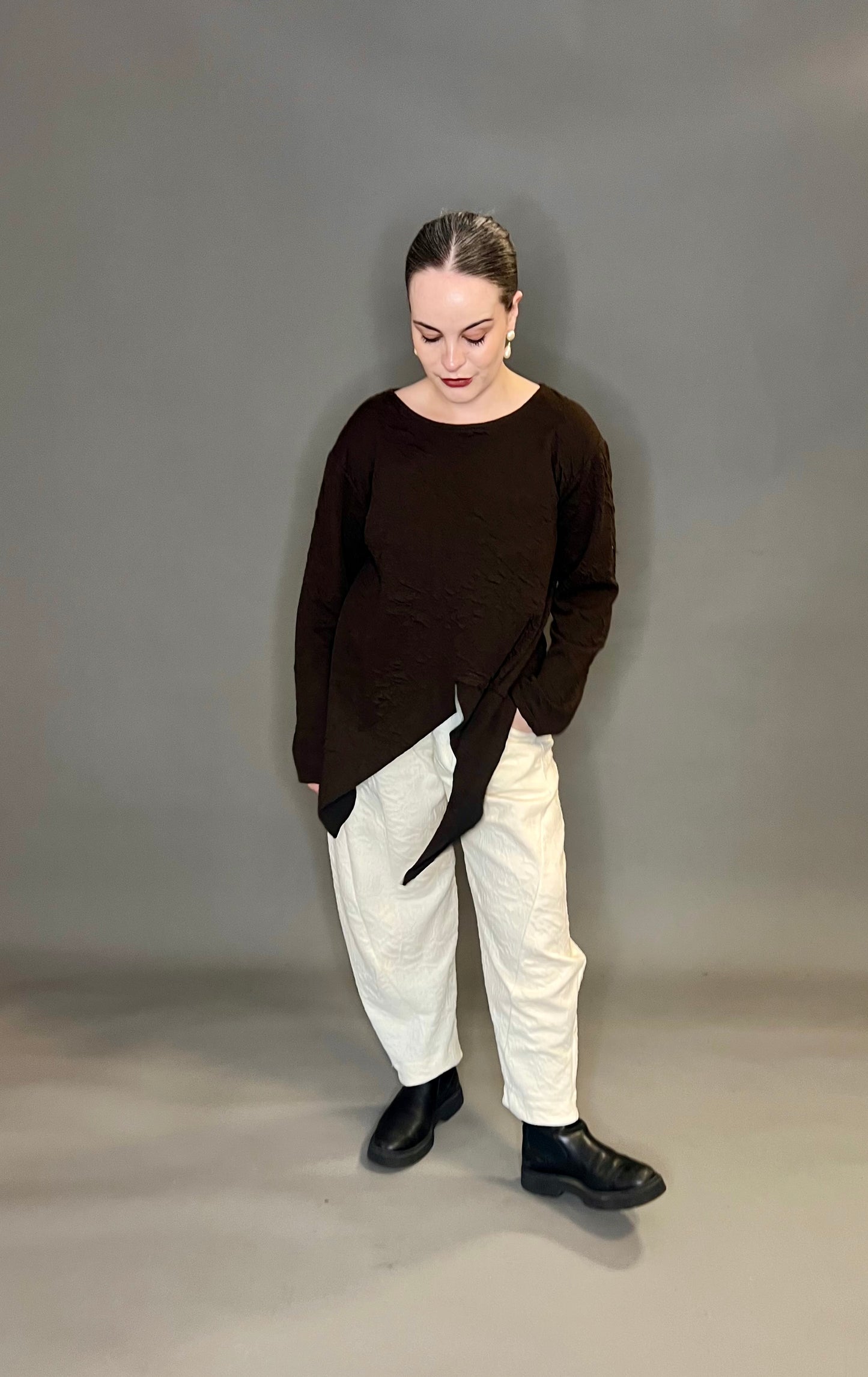 ID Clothing Textured Fabric Cocoon Trousers (colour options available)