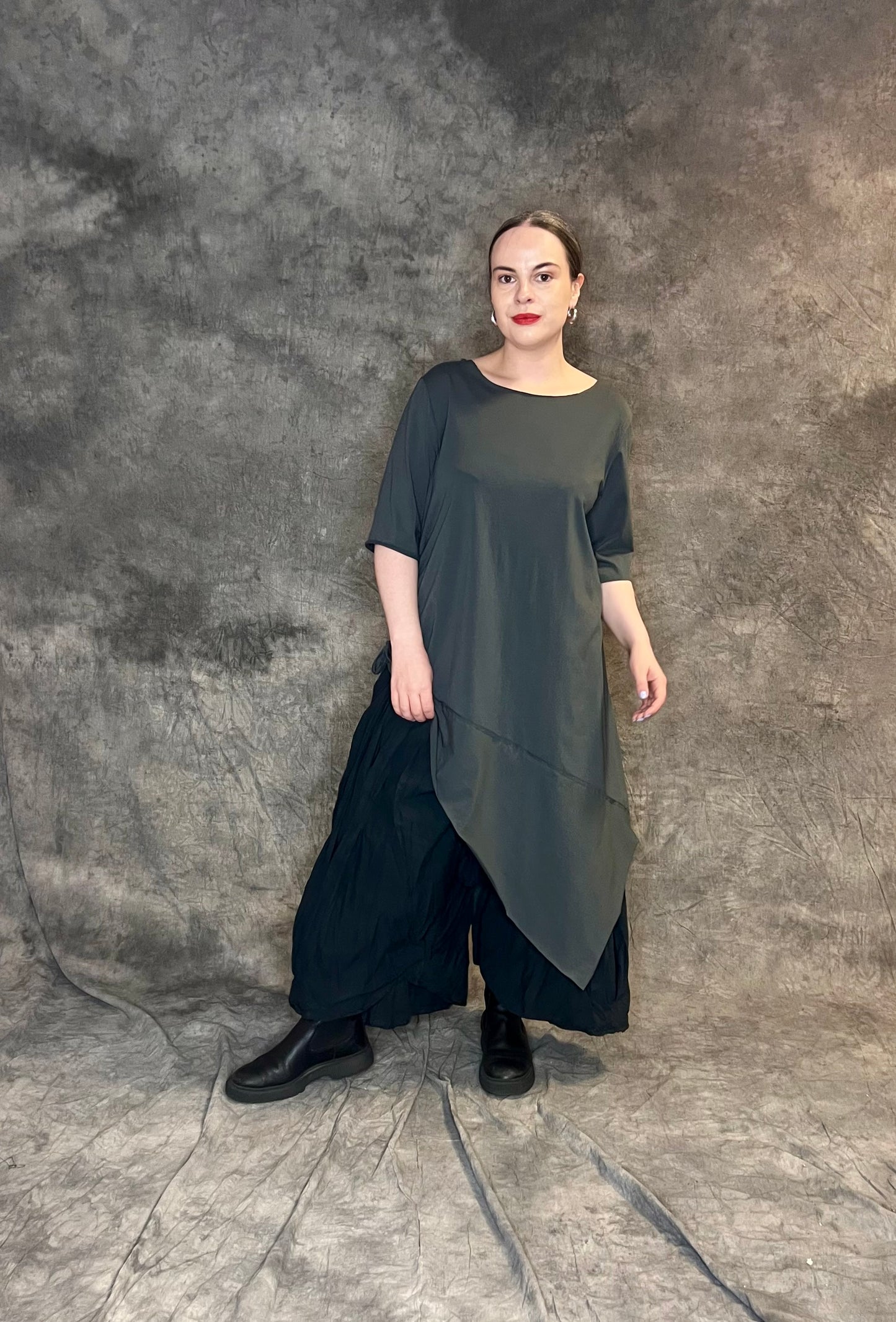 Provocation A-Symmetric Tee with Ruching (colour options available)