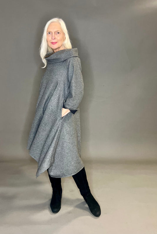 Terry Macey Paris Tunic in Soft Grey Wool