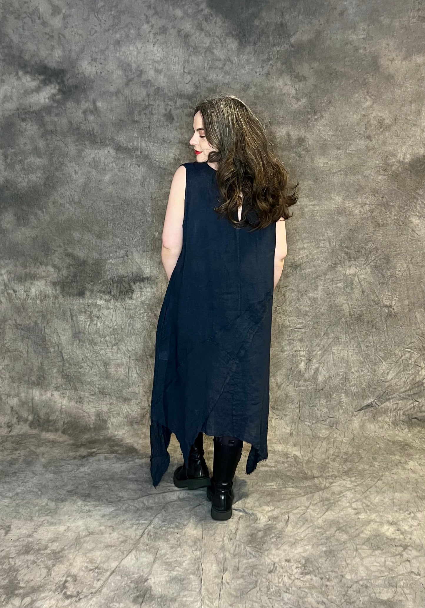Provocation Uneven Hem Linen Dress (colour options available)