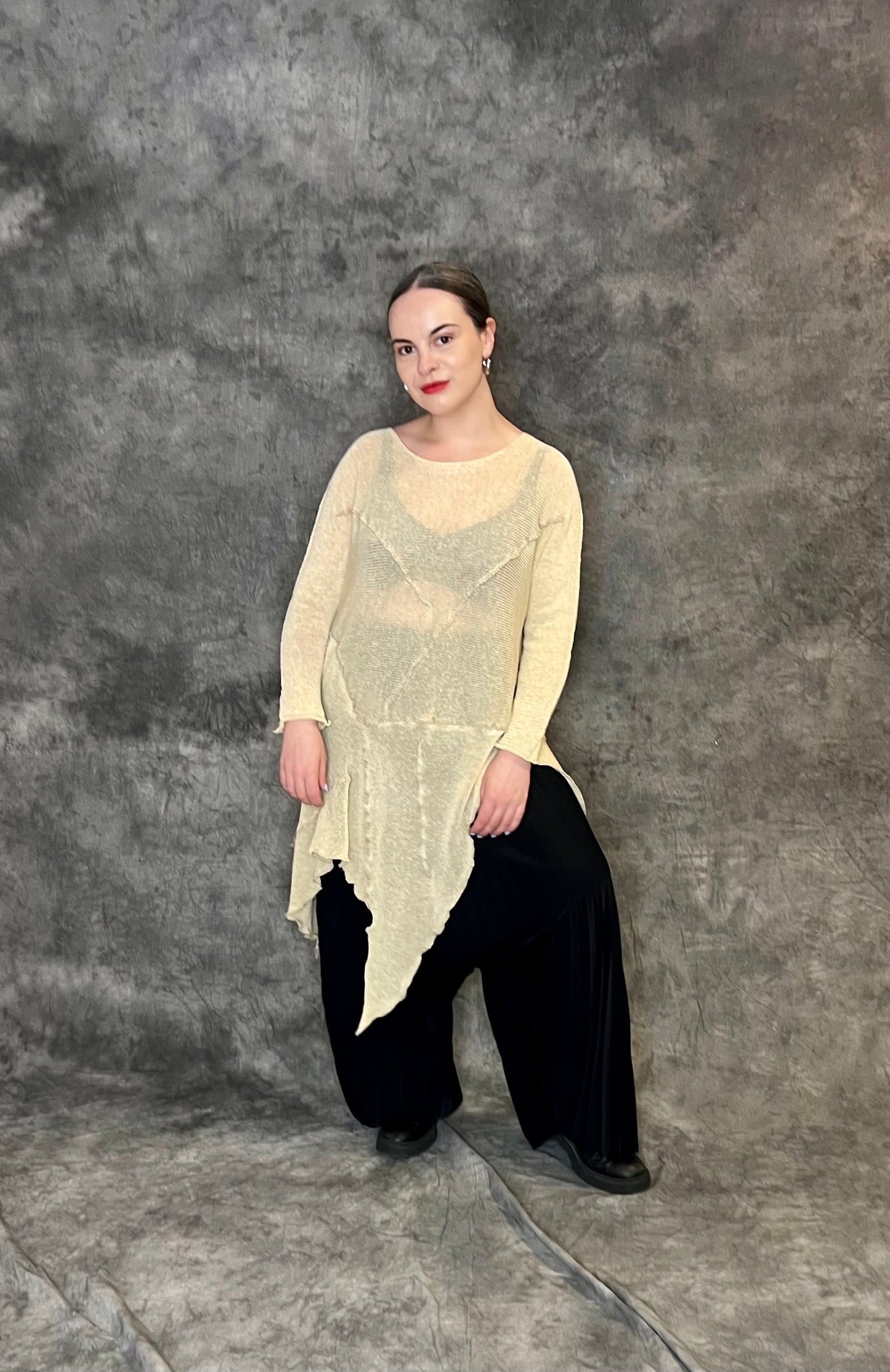 Provocation Uneven Hem Knit Tunic (colour options available)