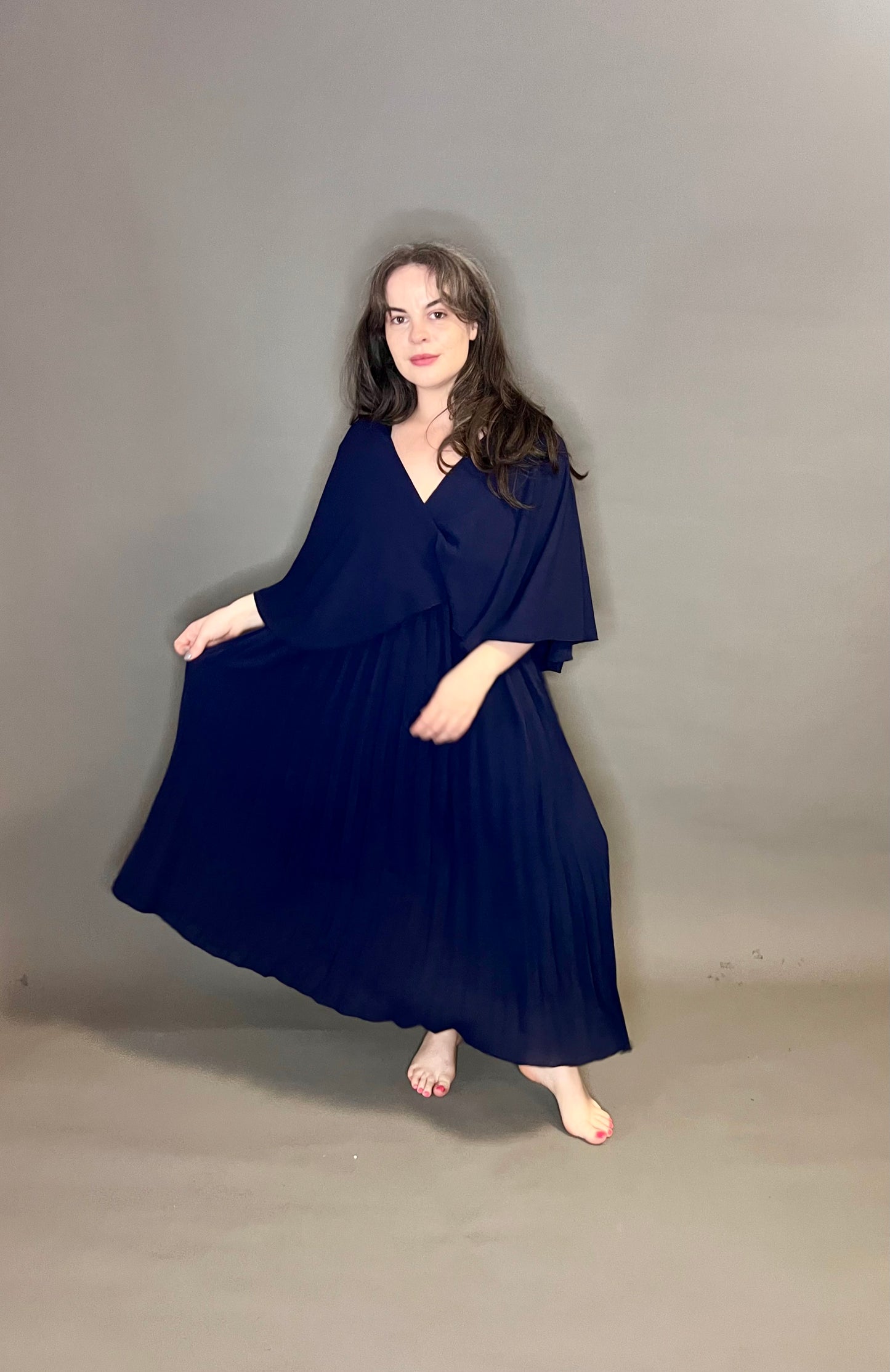 Love My Fashions Pleated Shawl Dress