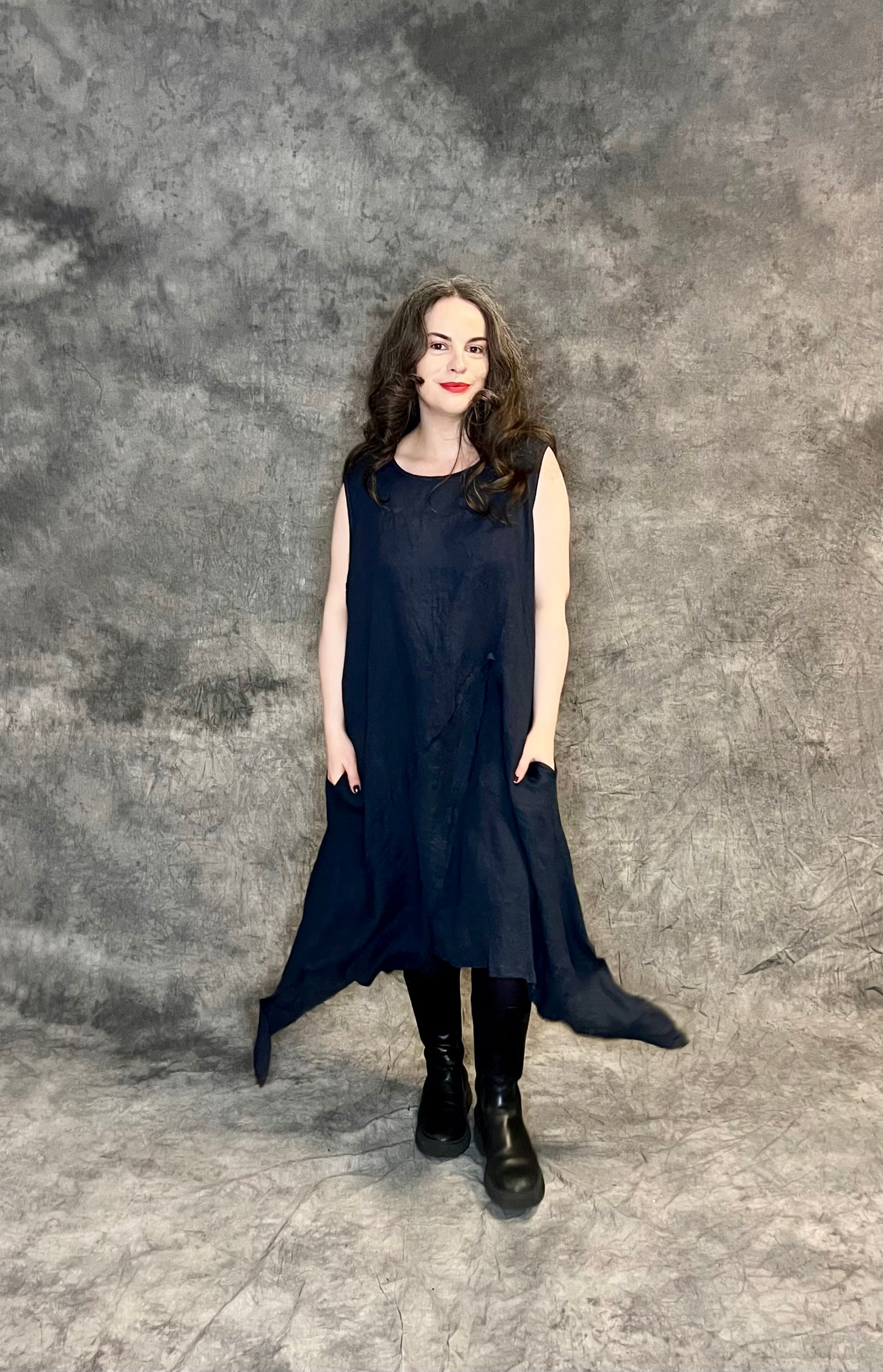 Provocation Uneven Hem Linen Dress (colour options available)