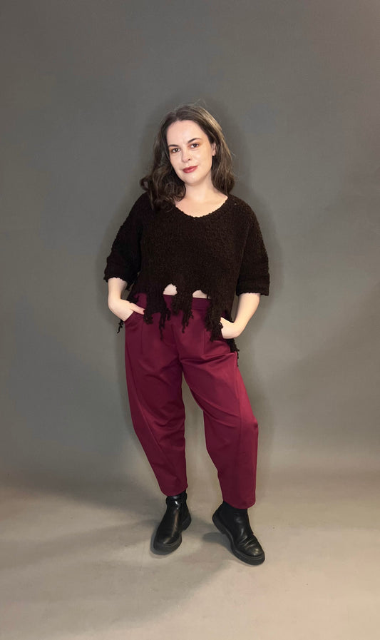 Cover-Up Distressed Hem Chunky Cropped Knit (colour options available)