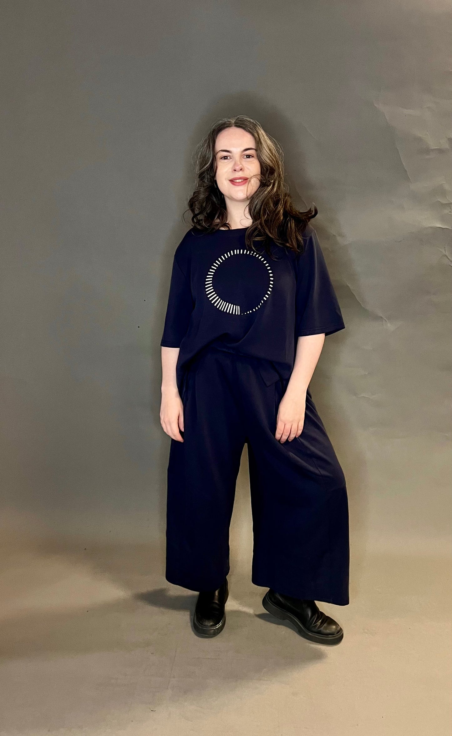 Bella Blue Super Soft Tee with Circle Print