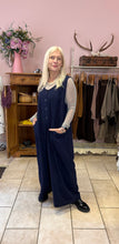 Load image into Gallery viewer, Terry Macey Linen and Wool Navy Jumpsuit