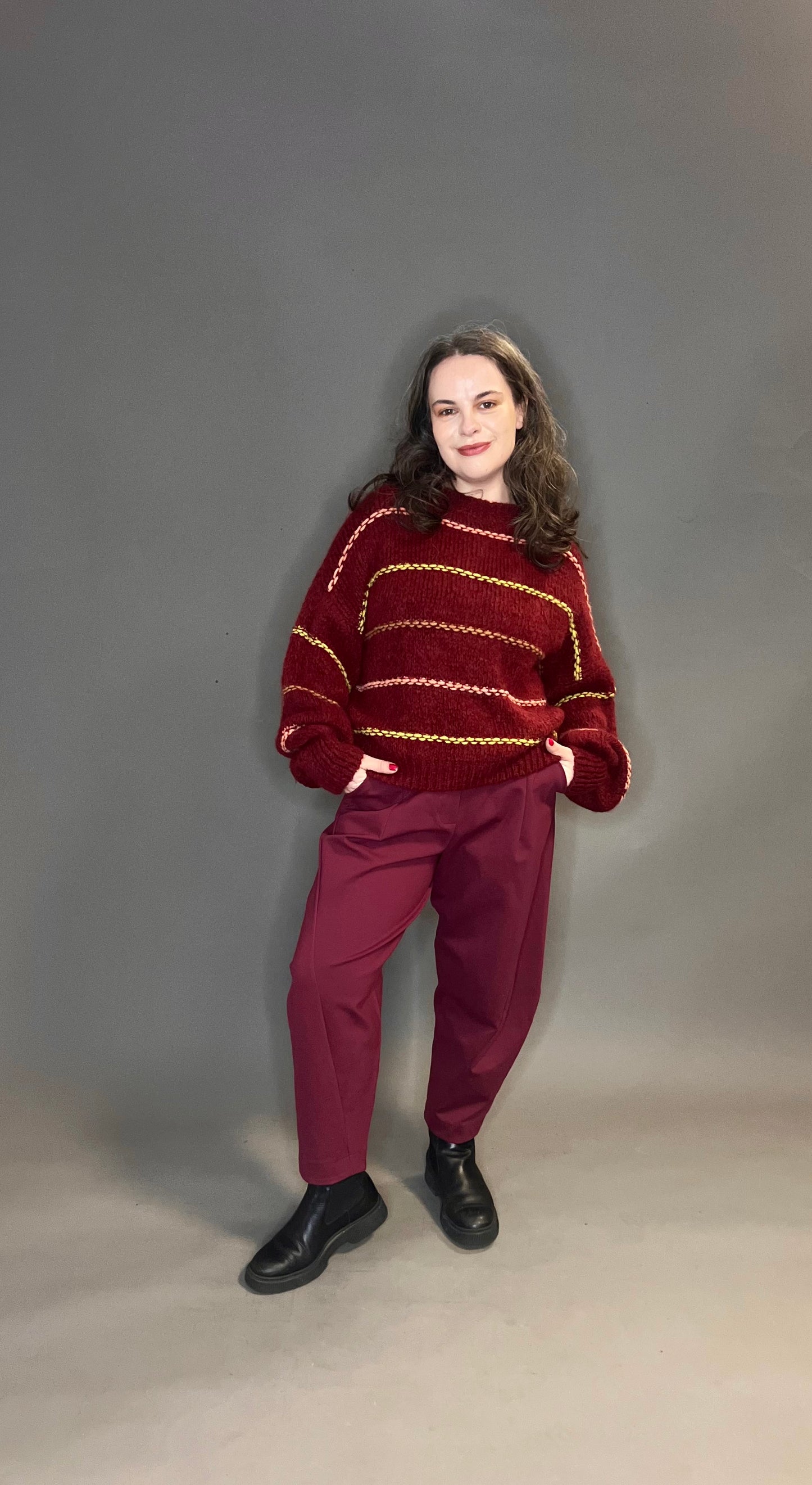 Made In Italy Chunky Multi-Coloured Striped Knit (colour options available)