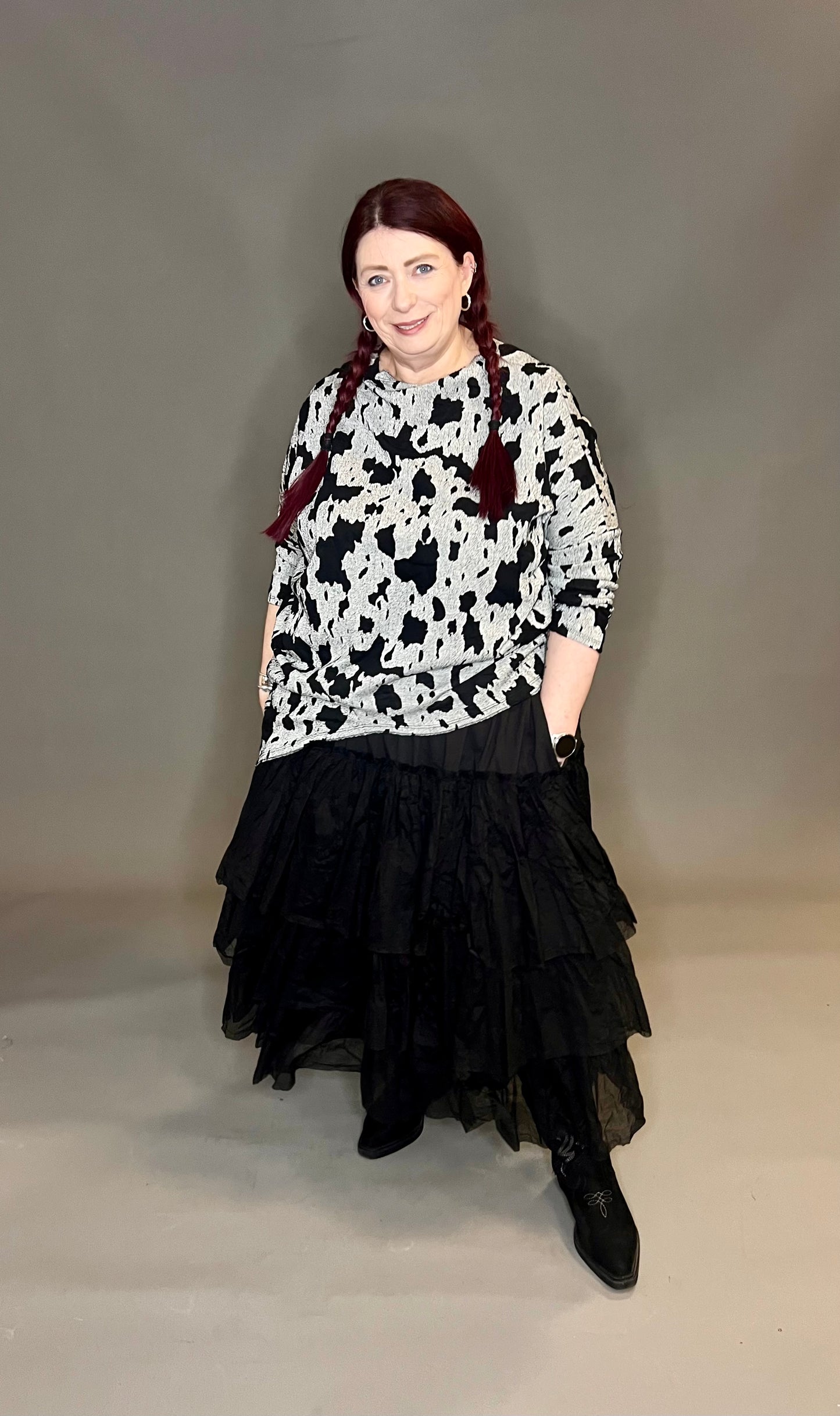 ID Clothing A-Symmetric Patterned Top
