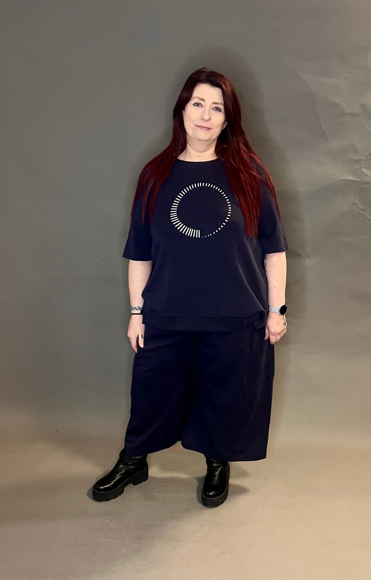 Bella Blue Super Soft Tee with Circle Print