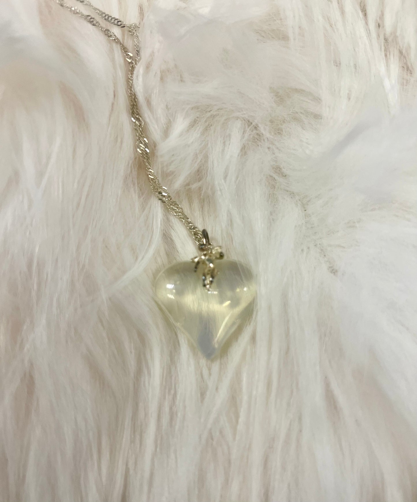 Opalite Heart Pendant Necklaces by Gill M