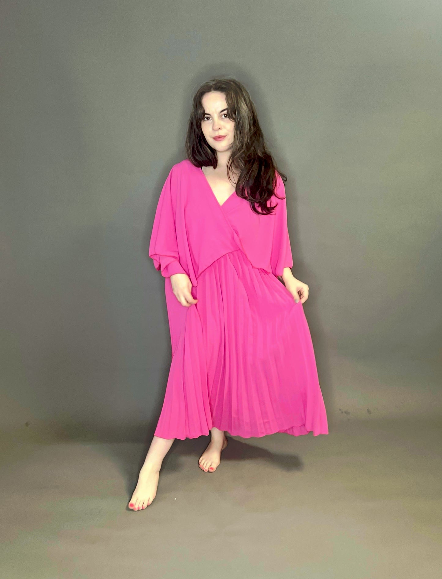 Love My Fashions Pleated Shawl Dress