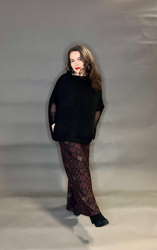 Belle & Bracken “Zoe” Trouser in Diamond Pattern Cashmere-Feel Fabric