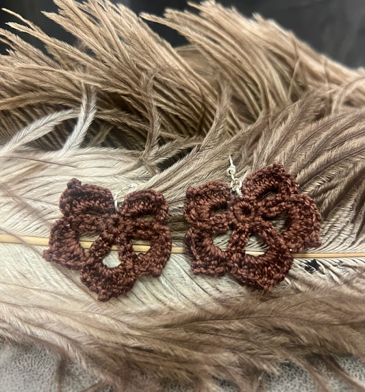 Hand-Crocheted Leaf Earrings (colour options available)