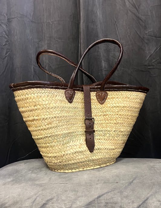 Large Handwoven Basket with Buckle