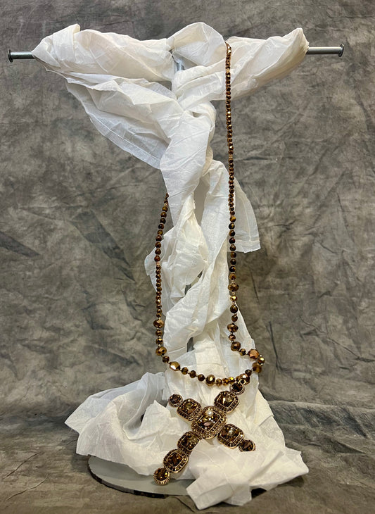 Provocation Single Cross Necklace in Gold