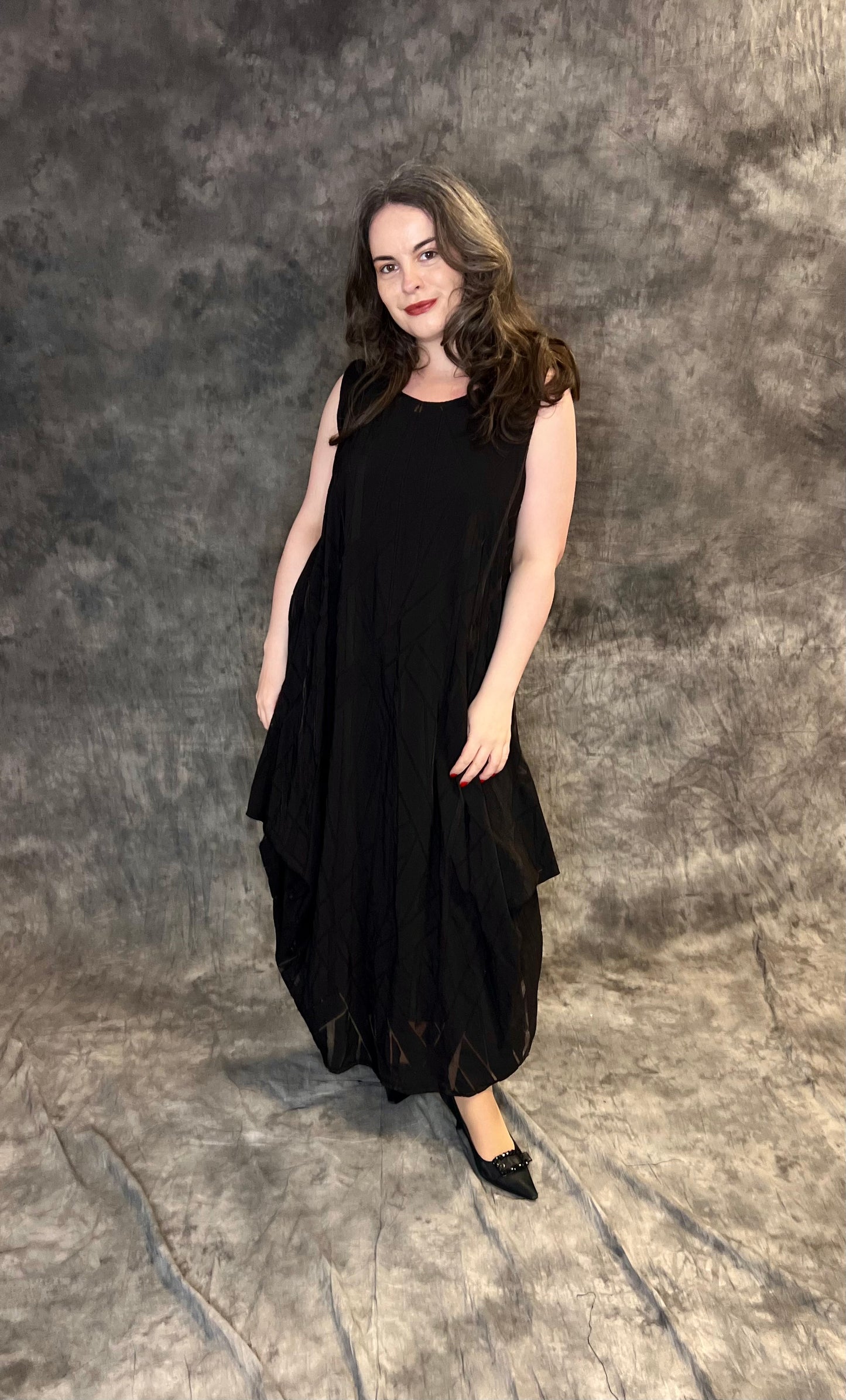 Out Of Xile Shadow Stripe Short Sleeved Dress
