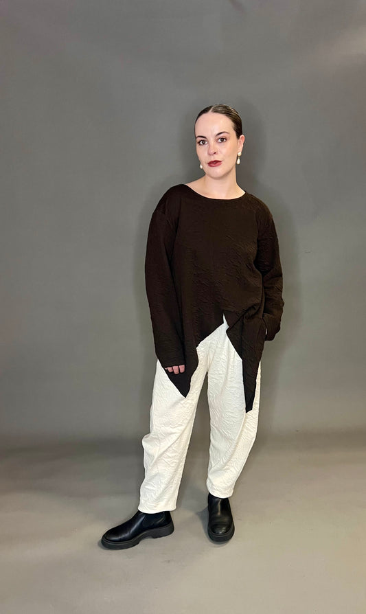 ID Clothing A-Symmetric Textured Fabric Top (colour options available)