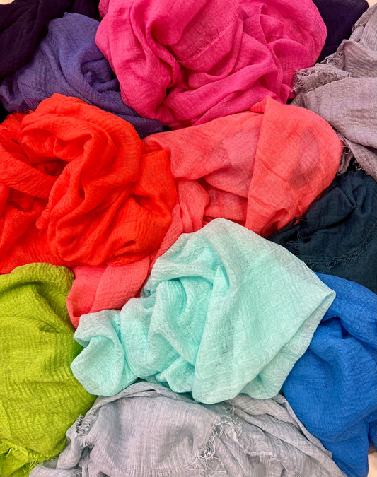 Crazy Girl Soft Block Colour Scarves