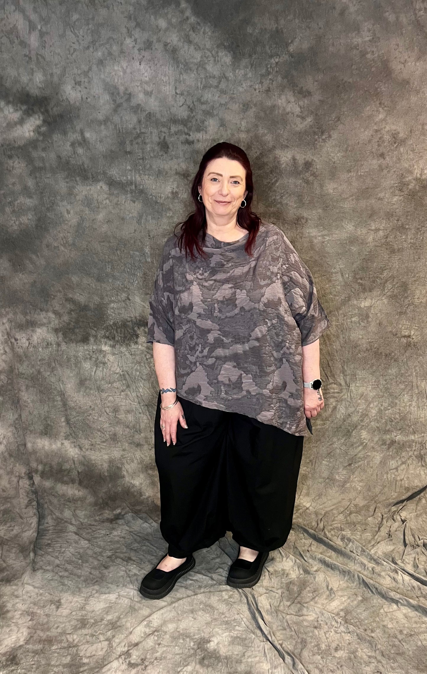 ID Clothing Textured Fabric A-Symmetric Top (colour options available)