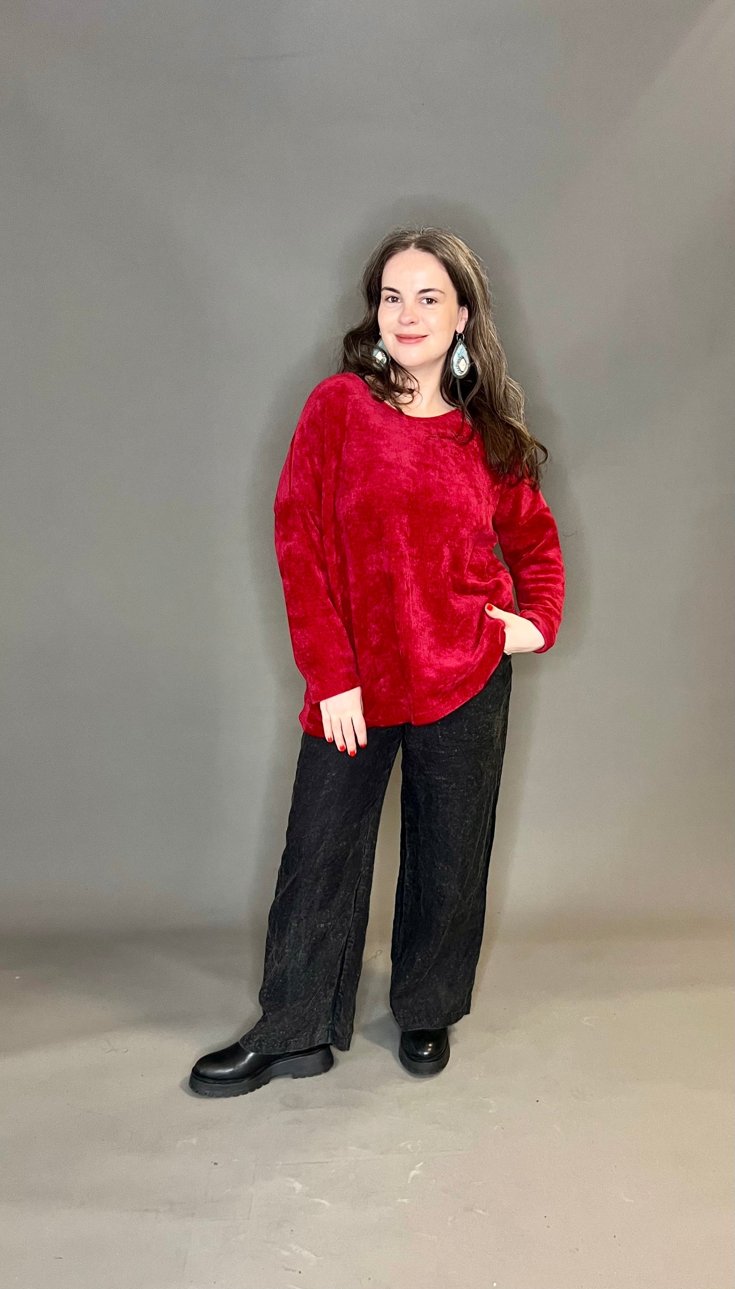 Made in Italy Velour Basic Tops (colour options available)